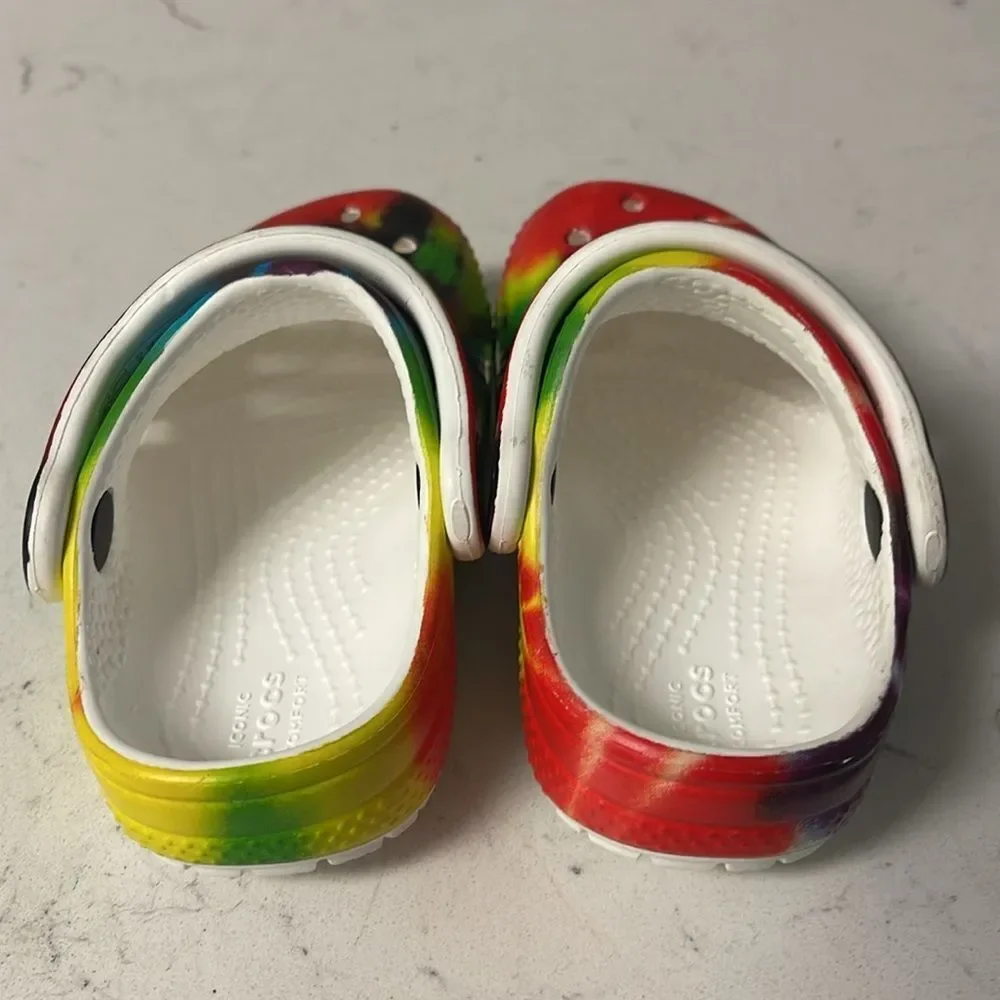 Crocs Littles Tie Dye Clogs Size 5 Classic Clog - Colorful